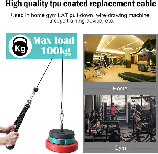 2 m Fitness Stalen Kabel Fitness Gym Vervanging Kabel Thuis Gym Kabel Accessoires Fitness Katrol Kabel Systeem Heavy Duty Stalen Kabel Voor Thuis Gym