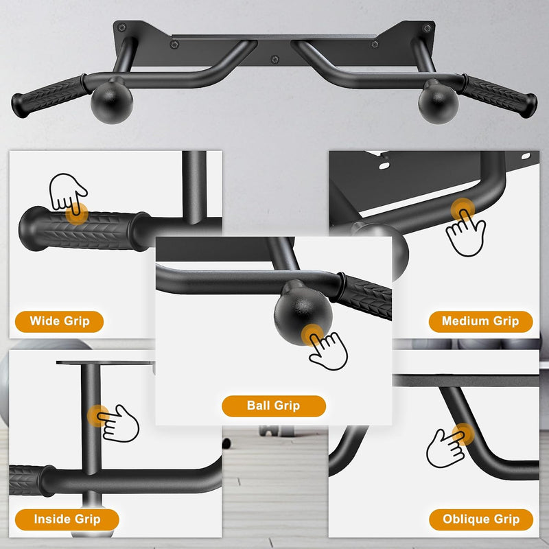 Chargez l'image dans la visionneuse de la galerie, Wandgemonteerde optrekstang met meerdere gripposities tot 272 kg – pull-up bar – krachttraining
