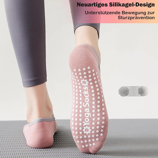 Antislip sokken dames 4 paar maat 35-40 met siliconen grip – yoga pilates trampoline sokken