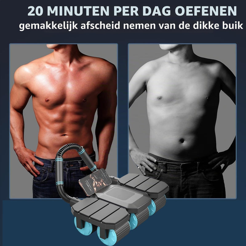 Load image into Gallery viewer, Ab roller met 6 wielen automatische rebound en display tot 150 kg – buikspiertrainer – ab wheel
