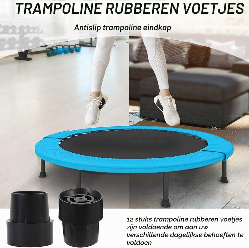 Laden Sie das Bild in Galerie -Viewer, Trampoline pootdoppen 12 stuks 25 mm van antislip rubber zwart – voetdoppen – trampoline accessoires
