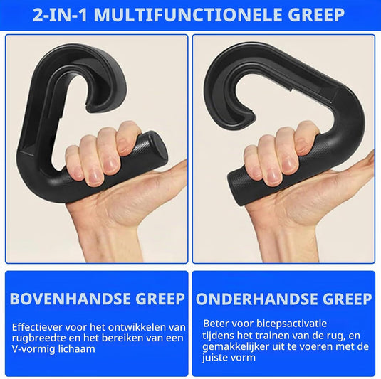 Neutrale D-grepen 2 stuks voor optrekstang en kabeltraining – pull-up handgrepen – fitness accessoires