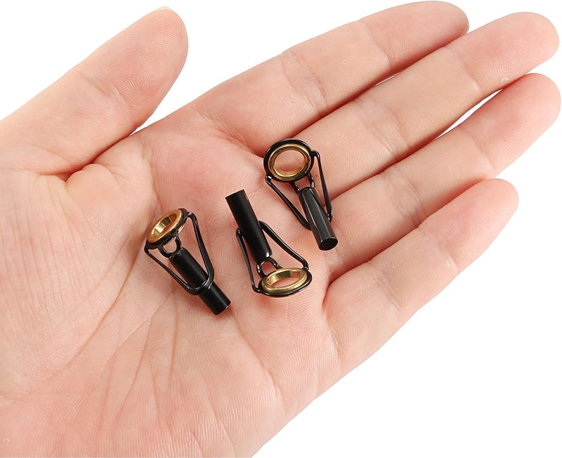 Laad afbeelding in Galerijviewer, Hengel topogen 3 stuks 1 mm van roestvrij staal zwart-goud – hengeltop reparatieset – visaccessoires
