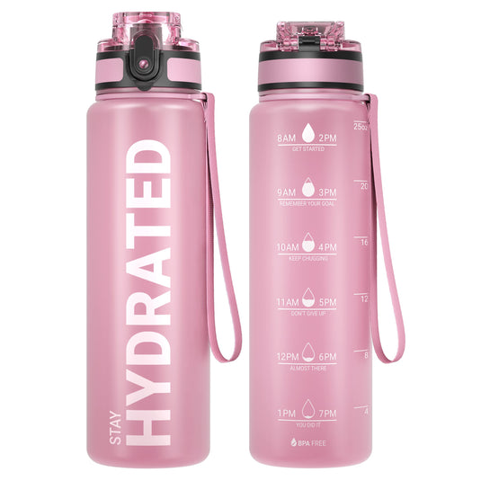 Drinkfles 750 ml BPA-vrij met tijdmarkeringen en lekvrije dop – waterfles – sportfles