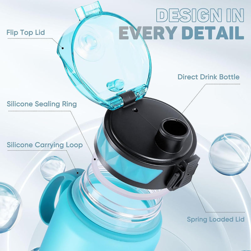 Chargez l'image dans la visionneuse de la galerie, Drinkfles 1 liter BPA-vrij met antislip grip en lekvrije sluiting – waterfles – sportfles

