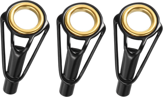 Hengel topogen 3 stuks 1 mm van roestvrij staal zwart-goud – hengeltop reparatieset – visaccessoires