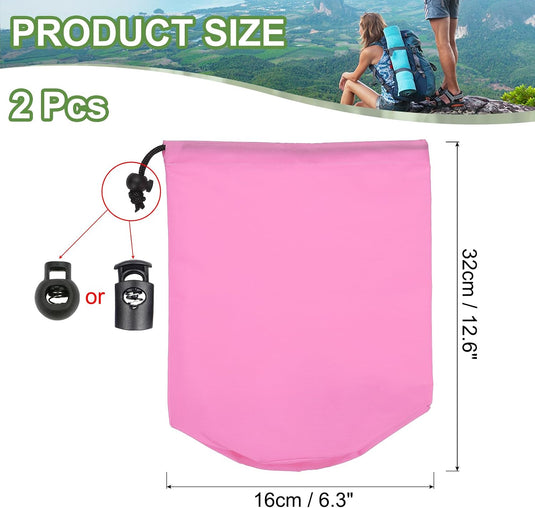 Waterdichte opbergzakken 2 stuks 13 x 25 cm met trekkoord donkergrijs – stuff sacks – camping accessoires