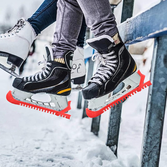 Verstelbare schaatsbeschermers rood 36,5 cm – 1 paar