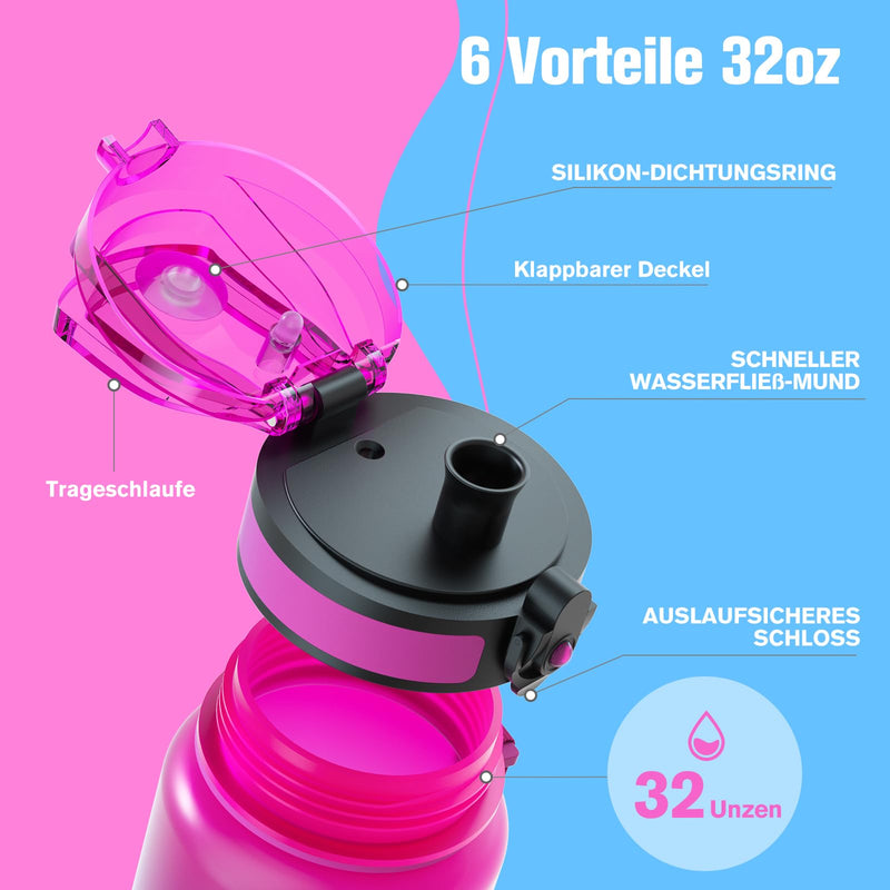Load image into Gallery viewer, Drinkfles 750 ml BPA-vrij met tijdmarkeringen en lekvrije dop – waterfles – sportfles
