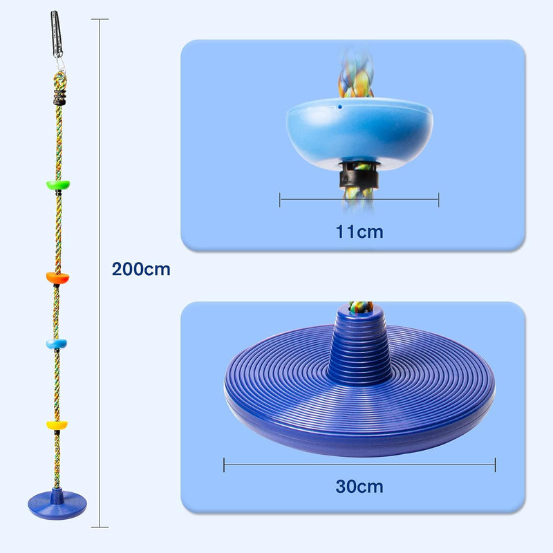 Load image into Gallery viewer, Climbing rope swing for children – with platforms, disc seat, and adjustable rope
