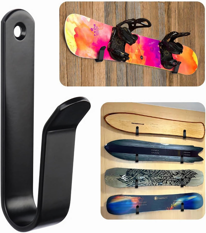 Carica immagine in Galleria Viewer, Skateboard wandhouder van roestvrij staal met opberghaken – longboard snowboard boardhouder
