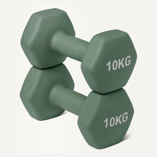 Amazon Basics Neopren Hanteln Gewichte, Hantelset, 2er-Set, 1–5kg, Sechseckig, für Krafttraining und Fitnesskurse
