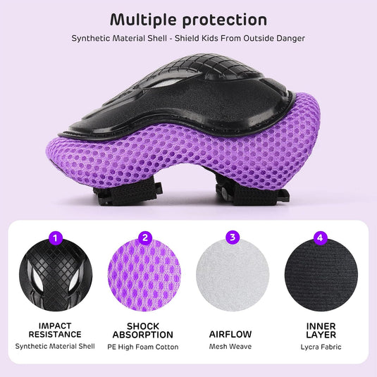 Kids Helm en Pads Set Leeftijd 5-15 Jaar Kids Skateboard Helm Kniebeschermers Elleboog Pads Pols Pads voor Roller Scooter Fietsen Schaatsen