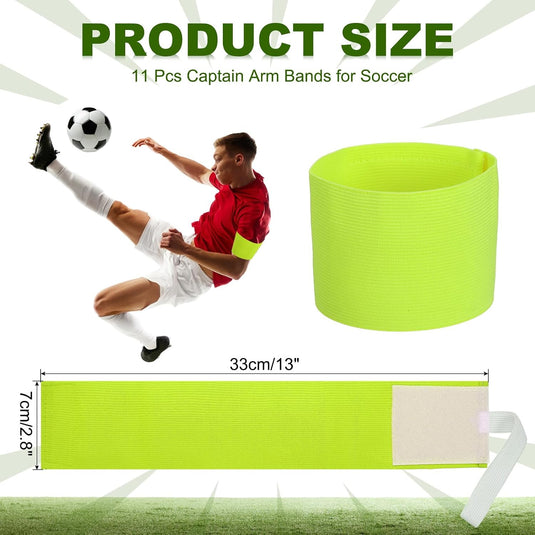Aanvoerdersbanden 11 stuks verstelbaar 33 x 7 cm – captain armbanden – voetbal accessoires