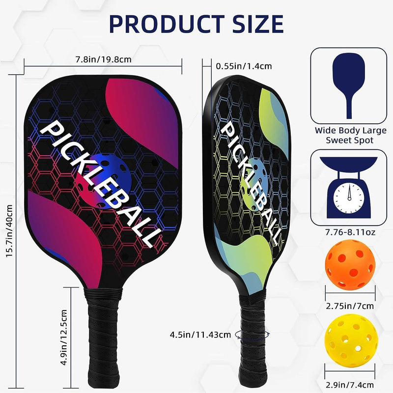 Laad afbeelding in Galerijviewer, Pickleball set met 4 rackets en 4 ballen
