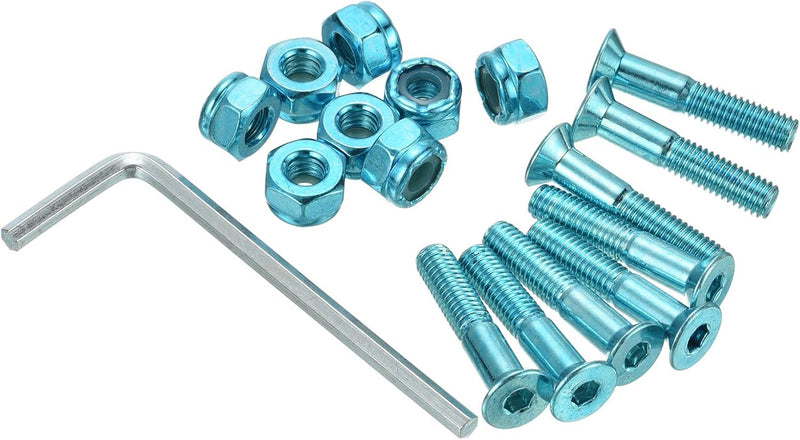 Carica immagine in Galleria Viewer, Skateboard hardware set 1 inch met schroeven moeren en inbussleutel blauw – montagebouten – skate accessoires
