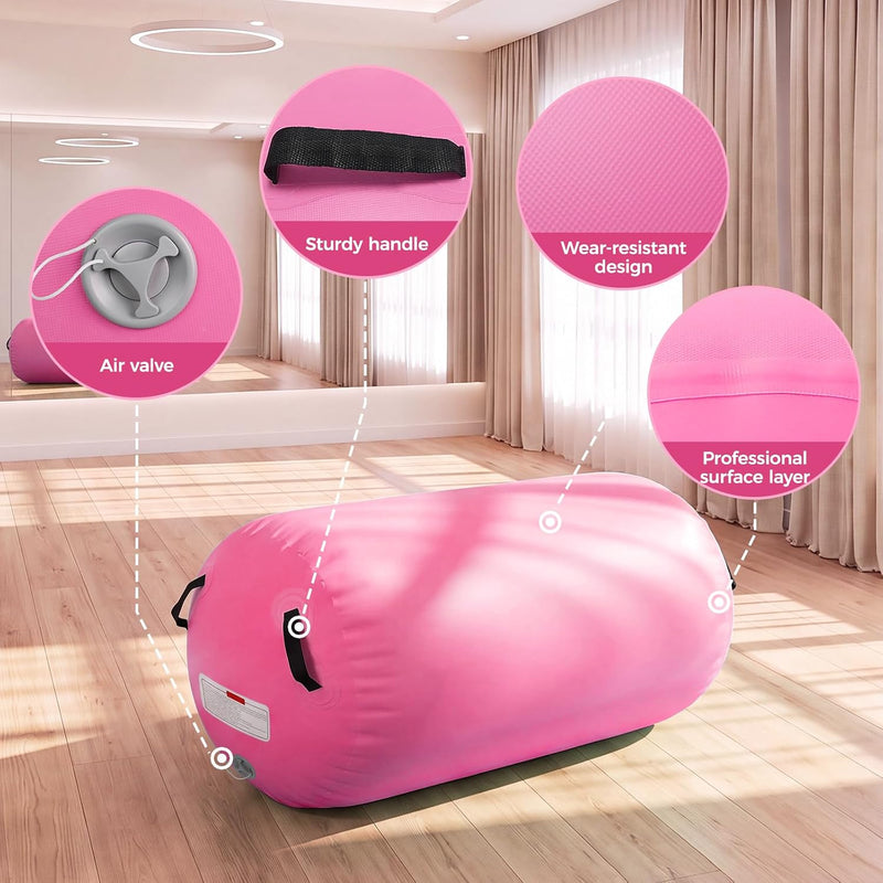Laden Sie das Bild in Galerie -Viewer, Opblaasbare turnmat 3 m met air roller – 10 cm dik – gymnastiekmat met elektrische pomp voor tumbling en cheerleading
