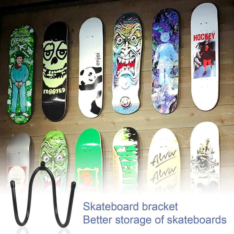 Laad afbeelding in Galerijviewer, Skateboard wandhouders set van 2 zwart
