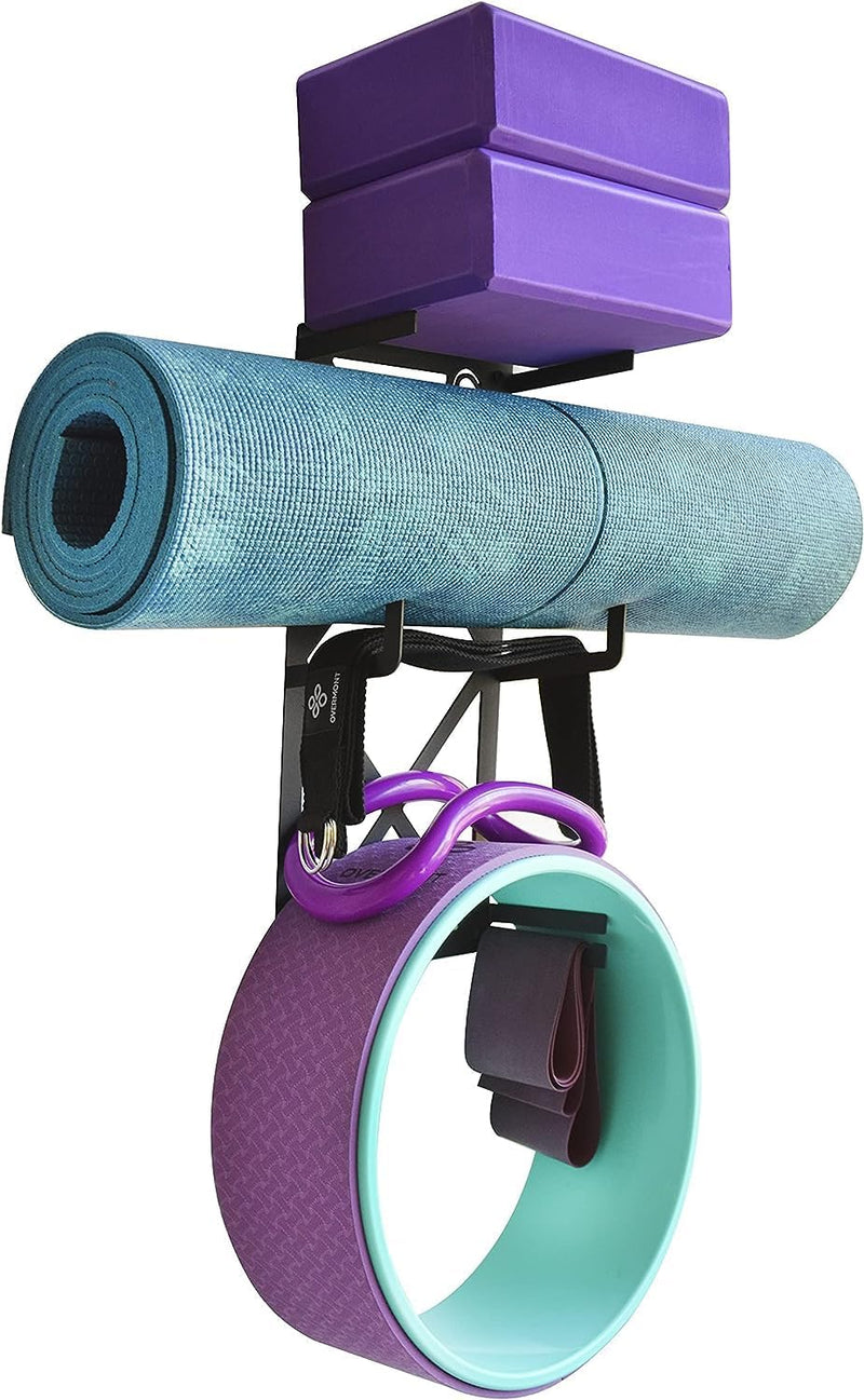 Load image into Gallery viewer, Wandhouder voor complete yoga- en pilatesuitrusting, 100% koolstofstaal
