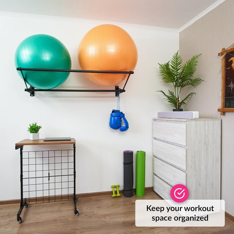 Laden Sie das Bild in Galerie -Viewer, Sportbal wandhouder voor fitnessballen mat zwart

