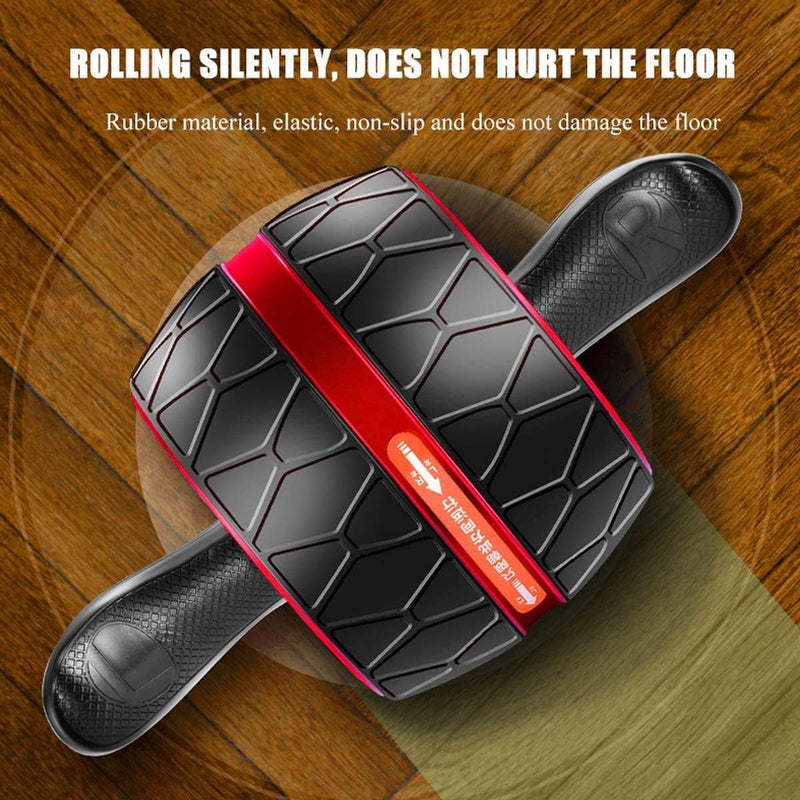 Load image into Gallery viewer, Ab roller met automatische rebound en slimme rem tot 136 kg rood – buikspiertrainer – ab wheel
