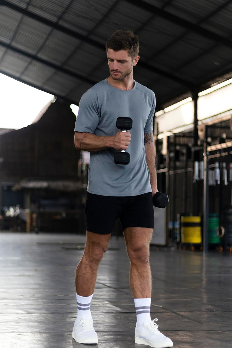 Chargez l'image dans la visionneuse de la galerie, Heren sportshirts 3 of 5 stuks sneldrogend en ademend – fitness shirt – hardloopshirt
