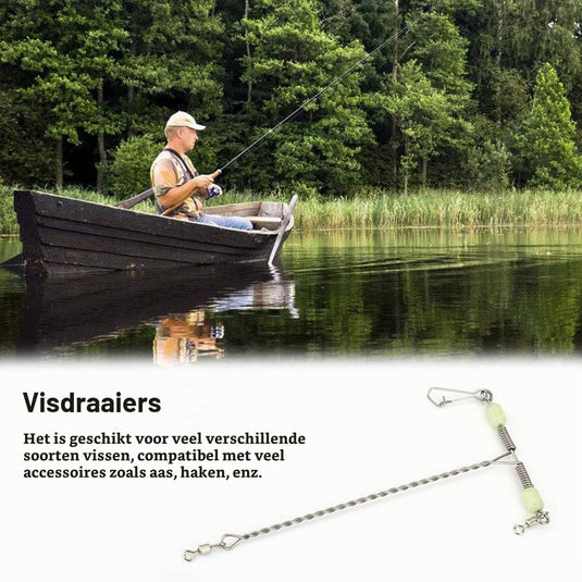 T-vormige vislijn wartels 10 stuks van roestvrij staal met draaibare connector – viswartels – zeevisaccessoires
