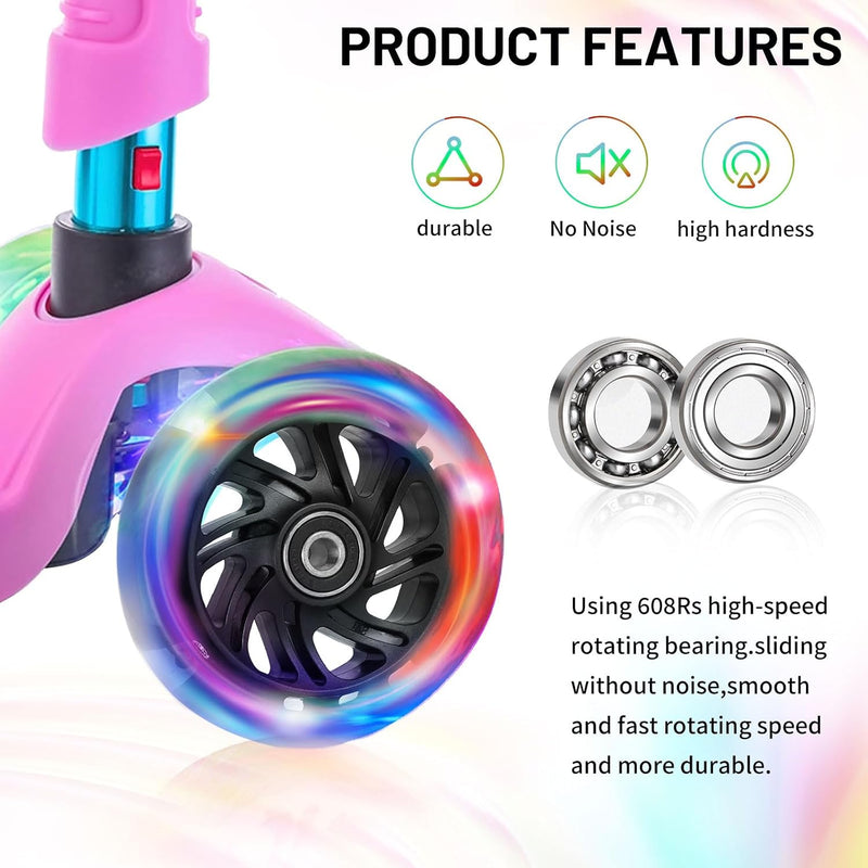 Load image into Gallery viewer, DBREAKS Lichtgevende stuntstep, wielen met ledverlichting, 100 mm, ABEC, 9 kogellagers, hardheid 88A, geschikt voor alle scooters (zwart)
