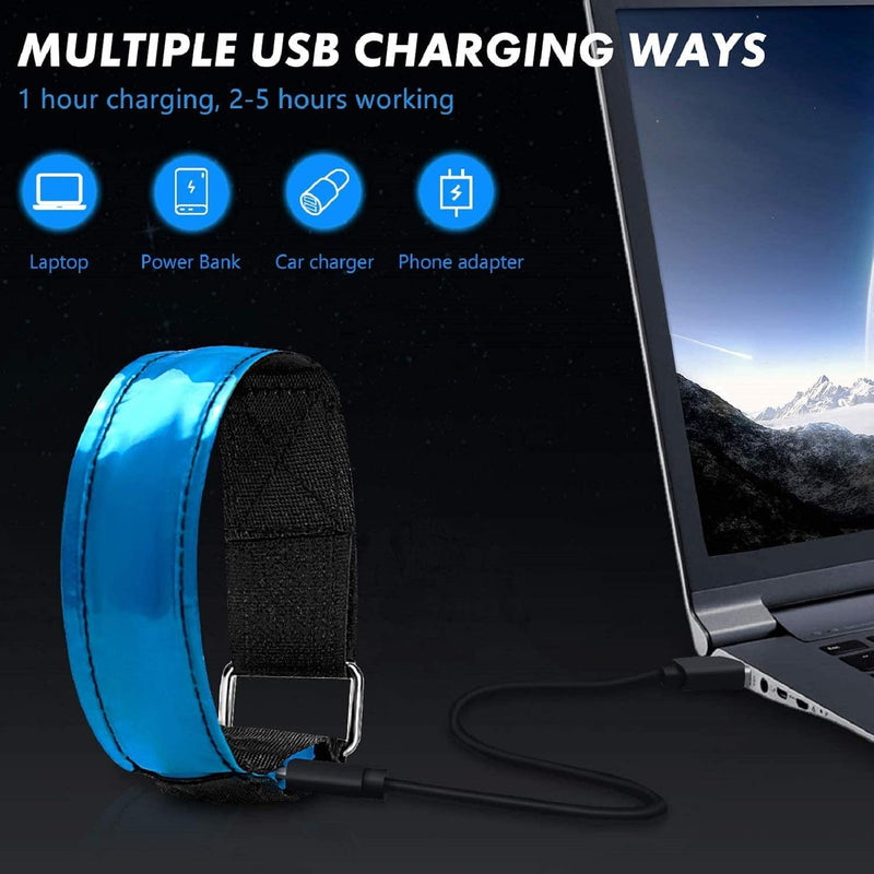 Load image into Gallery viewer, Led-armband, oplaadbaar, 2 stuks, lichtarmband, USB, reflectieformutie
