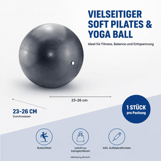Zachte pilates en yogabal 26 cm blauw