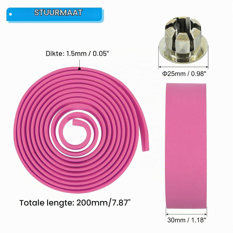 Chargez l'image dans la visionneuse de la galerie, Fietsstuurlint EVA 2 stuks 200 x 30 mm roze met einddoppen – antislip stuurtape – fiets accessoires
