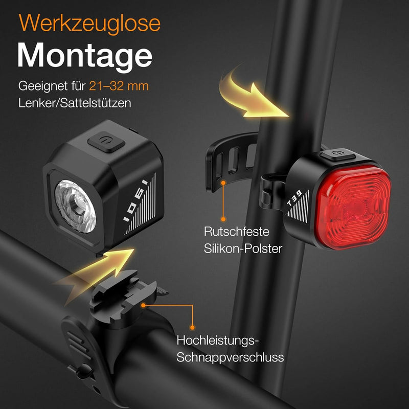 Load image into Gallery viewer, Oplaadbare fietsverlichting set USB-C IPX5 met voorlicht en achterlicht – fietslamp – LED fietslicht

