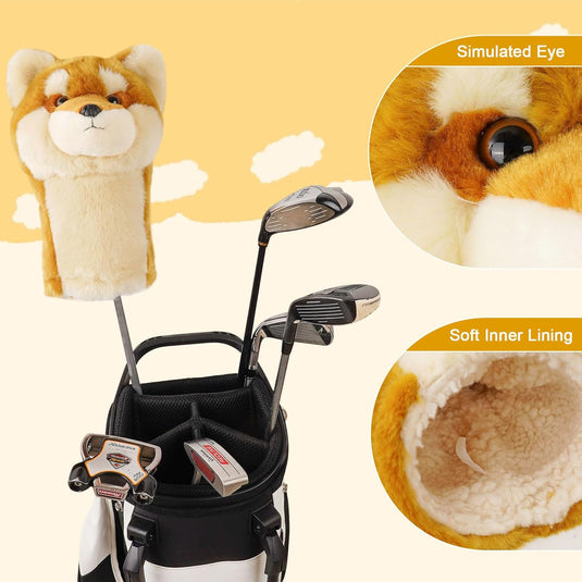 Pluche golfclubhoes Shiba Inu voor drivers tot 460 cc