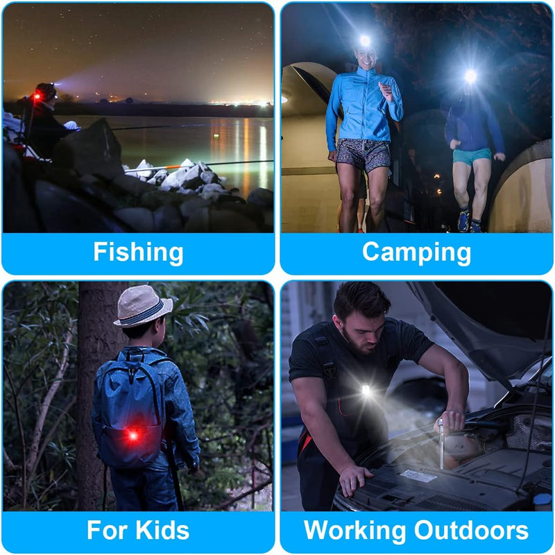 Load image into Gallery viewer, URAQT Clip op Running Lights, 4 Lichtstanden Waterdicht Outdoor Night Clip on Running Lights met 2 Pcs Reflectorbanden, USB Oplaadbare LED Licht voor Runners Camping Wandelen (1 pc)
