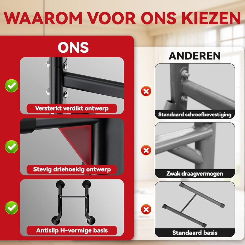 Laad afbeelding in Galerijviewer, Verstelbare power tower 4-in-1 met optrekstang en dipstation tot 120 kg – krachtstation – fitnessrek
