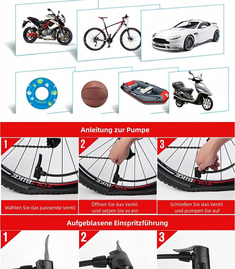 Chargez l'image dans la visionneuse de la galerie, Fietspomp met manometer tot 160 PSI voor Presta en Schrader ventielen – vloerpomp – luchtpomp

