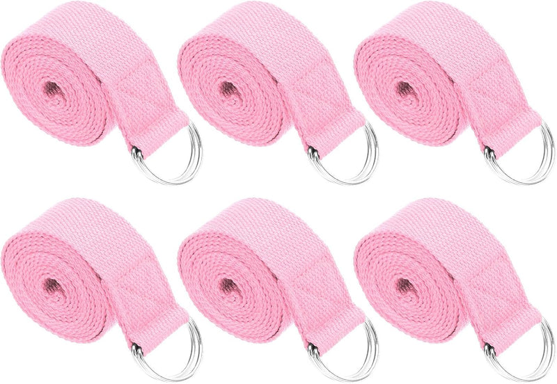 Laad afbeelding in Galerijviewer, Yogariemen 6 stuks 180 x 3,8 cm van katoen met D-ring bruin – stretchbanden – yoga pilates accessoires
