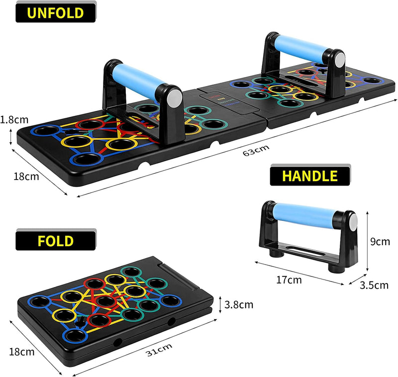 Load image into Gallery viewer, Opvouwbaar push-up board 24-in-1 met verstelbare handgrepen tot 300 kg – opdrukplank – krachttraining

