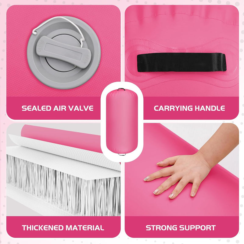 Laden Sie das Bild in Galerie -Viewer, Opblaasbare turnmat 3 m met air roller – 10 cm dik – gymnastiekmat met elektrische pomp voor tumbling en cheerleading

