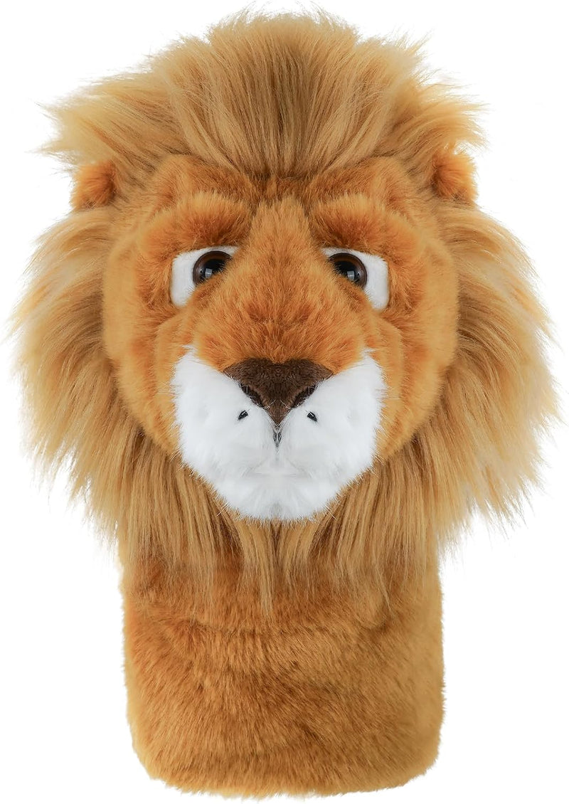 Load image into Gallery viewer, Golfclubhoes leeuw voor driver en wood, pluche headcover, golfcadeau
