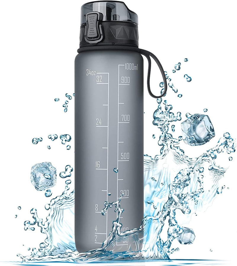Chargez l'image dans la visionneuse de la galerie, Drinkfles 1 liter BPA-vrij met antislip grip en lekvrije sluiting – waterfles – sportfles
