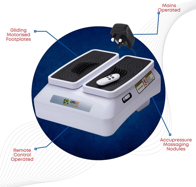 Laad afbeelding in Galerijviewer, BioEnergiser Leg Exerciser Pro Beentrainer, passieve training voor jong en oud, 3 niveaus, incl. afstandsbediening, zachte constante beweging, geschikt voor senioren, LEGEX Circulation Leg Oefener Pro
