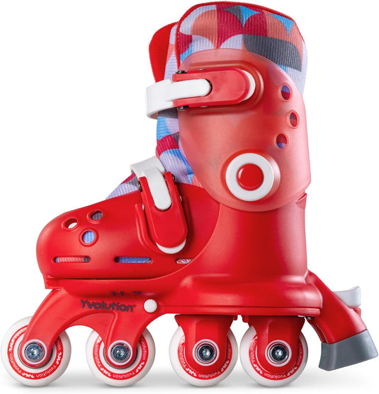 Yvolution Twista Skates Leerling Training Skates voor Beginner Converteert van leerling skate naar inline skate met een druk op de knop, geen gereedschap nodig voor meisjes jongens 2+ jaar oud, maat