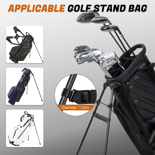 Golftas stabilisatieband van leer met verstelbaar klittenband voor standaardpoten – golftas bevestiging – standbag accessoires