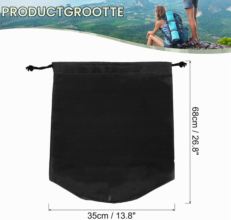 Laad afbeelding in Galerijviewer, Waterdichte opbergzak 34,5 x 67 cm met trekkoord donkergroen – stuff sack – camping accessoires
