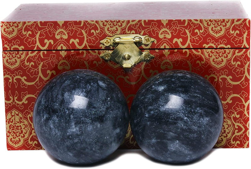 Chargez l'image dans la visionneuse de la galerie, Marmeren baoding ballen 3,5 cm zwart grijs
