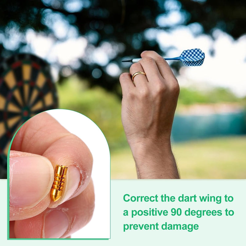 Laad afbeelding in Galerijviewer, Dart flight protectors 12 stuks van aluminium goud – 90 graden flight savers – dart accessoires
