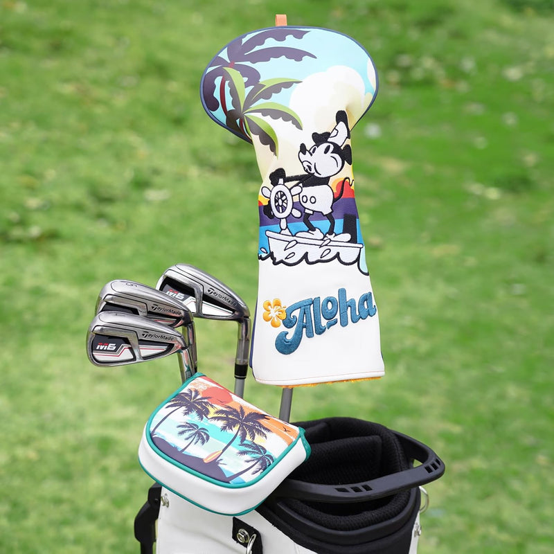 Load image into Gallery viewer, Golf putter beschermhoes van kunstleer met magnetische sluiting voor half mallet putters – puttercover – golfclubhoes
