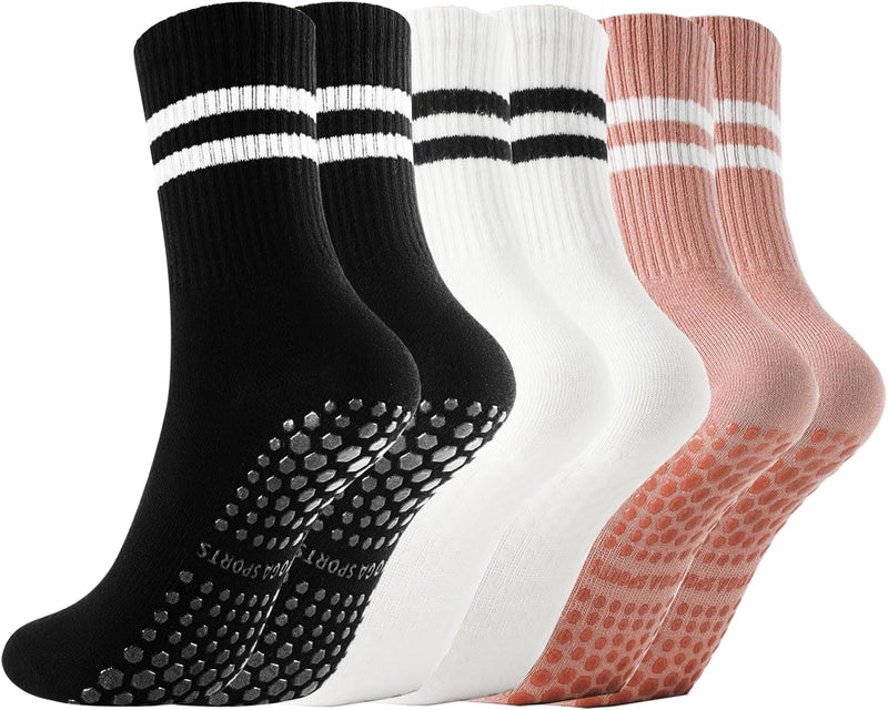 Laad afbeelding in Galerijviewer, Pilates antislip sokken 3 paar met siliconen grip – yoga sokken – fitness sokken
