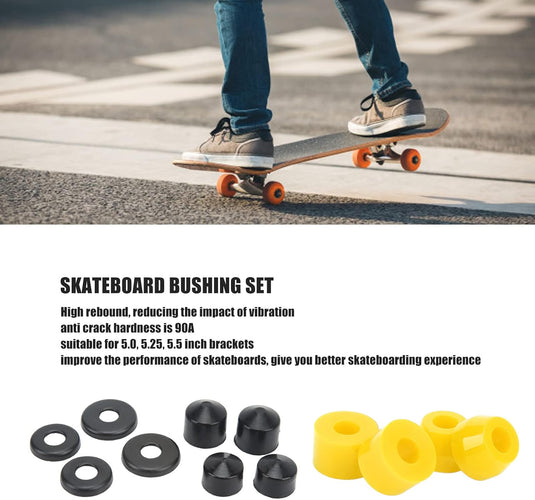 Skateboard bushings 90A 12-delige vervangingsset – PU stuurrubbers – longboard skateboard accessoires